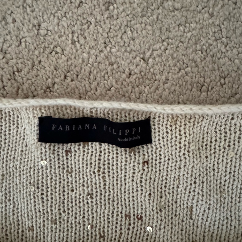 Elegant Cream Sweater with Sequins - Picture 4 of 4